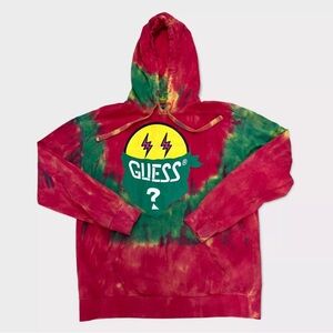 Guess x J. Balvin Pullover Tie Dye Hoodie Sweater Size M EUC